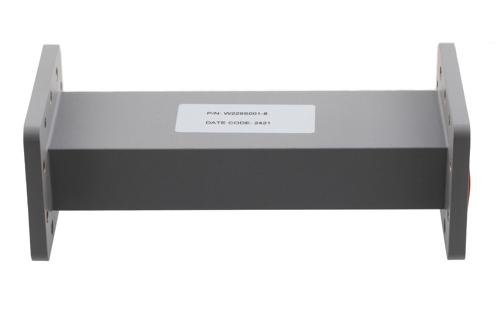 WR-229 Straight Waveguide Section 8 Inch Length, UG Cover and Grooved Flanges from 3.3 GHz to 4.9 GHz