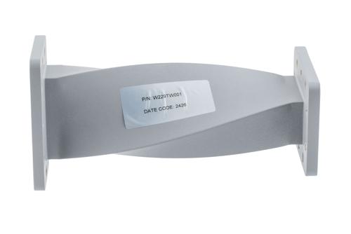 WR-229 90 Degree Waveguide Right Hand Twist With a UG Cover and Grooved Flanges Operating From 3.22 GHz to 4.9 GHz