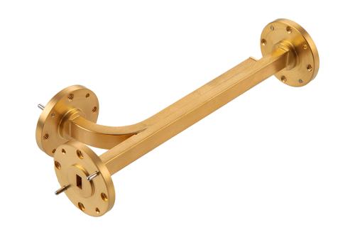 WR-22 Waveguide 30 dB Broadwall Coupler, UG-383/U Flange, 33 GHz to 50 GHz, Brass