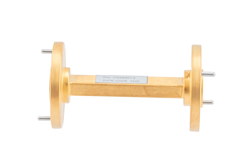 WR-22 Straight Waveguide Section 2 Inch Length, UG-383/U Round Cover Flange from 33 GHz to 50 GHz