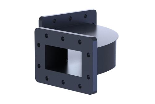 WR-284 Waveguide H-Bend with CPR-284F Flanges Operating from 2.6 GHz to 3.95 GHz