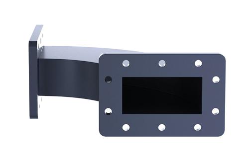 WR-284 Waveguide H-Bend with CPR-284F Flanges Operating from 2.6 GHz to 3.95 GHz