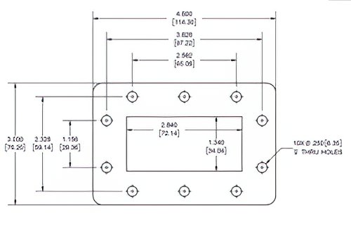 WR-284 Waveguide Shim, CPR-284F flange, 8mm Aluminum