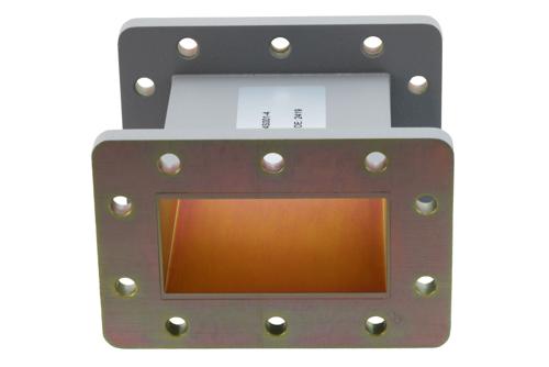 WR-284 Straight Waveguide Section 4 Inch Length, UG Cover and Grooved Flanges from 2.6 GHz to 3.95 GHz