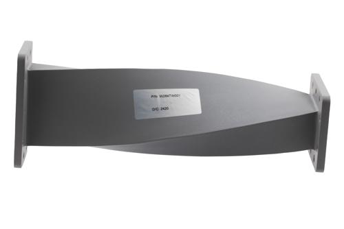 WR-284 90 Degree Waveguide Right Hand Twist With a UG Cover and Grooved Flanges Operating From 2.6 GHz to 3.95 GHz