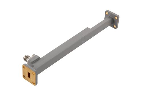WR-28 Waveguide 40 dB Broadwall Coupler, UG-599/U Flange, 2.4mm Female Coupling Port, 26.5 GHz to 40 GHz, Brass