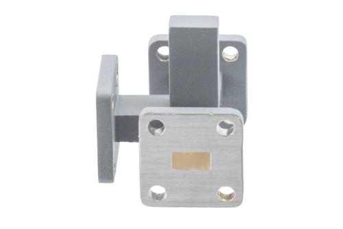 2 Way WR-28 Waveguide Power Divider UG Square Cover Flange From 33.7 GHz to 34.7 GHz, Brass