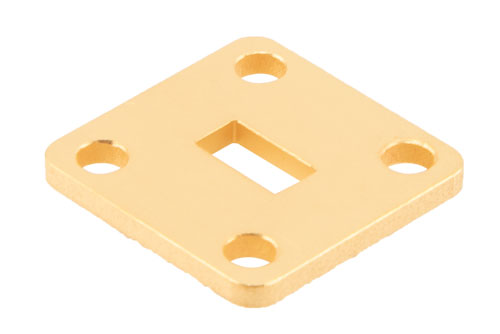 WR-28 Waveguide Shim, Square UG-Cover Flange Configuration, Frequency Range: 26.5 GHz to 40 GHz, 2 mm Thick Brass Construction