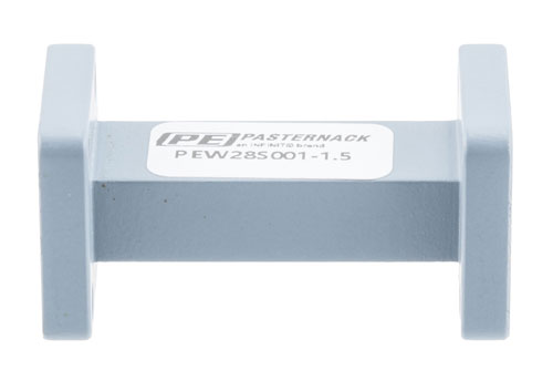 WR-28 Straight Waveguide Section 1.5 Inch Length, UG-599/U Cover Flange from 26.5 GHz to 40 GHz in Aluminum