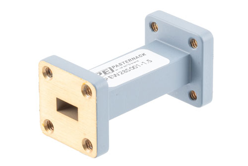 WR-28 Straight Waveguide Section 1.5 Inch Length, UG-599/U Cover Flange from 26.5 GHz to 40 GHz in Aluminum