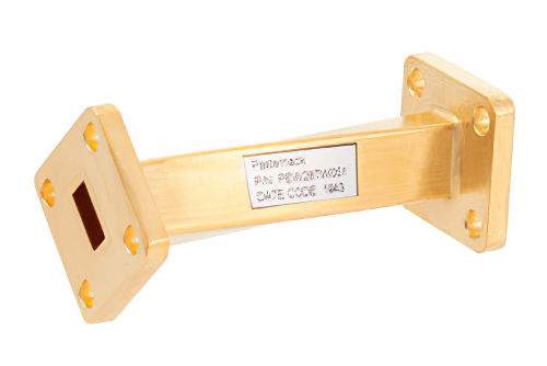WR-28 45 Degree Right-hand Waveguide Twist with a UG-595/U Flange Operating from 26.5 GHz to 40 GHz