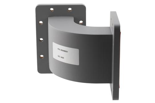 WR-340 Waveguide E-Bend with UG Cover and Grooved Flanges Operating from 2.17 GHz to 3.3 GHz