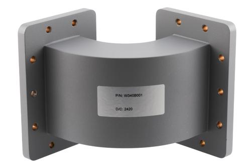 WR-340 Waveguide E-Bend with UG Cover and Grooved Flanges Operating from 2.17 GHz to 3.3 GHz