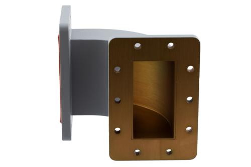 WR-340 Waveguide E-Bend with UG Cover and Grooved Flanges Operating from 2.17 GHz to 3.3 GHz