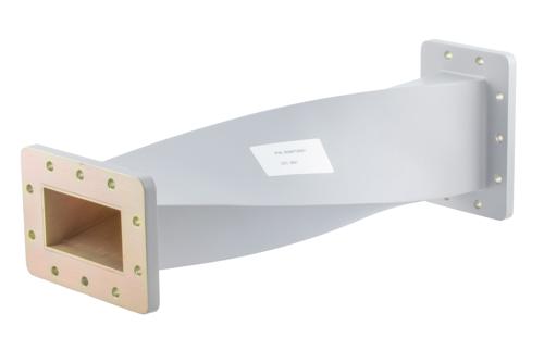 WR-340 90 Degree Waveguide Right Hand Twist With a UG Cover and Grooved Flanges Operating From 2.17 GHz to 3.3 GHz