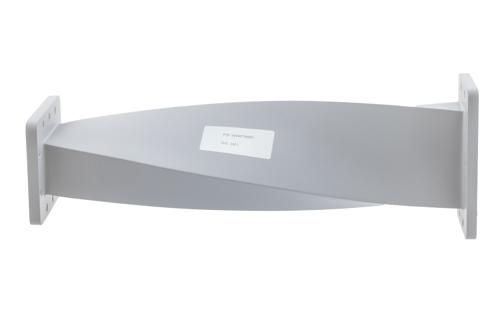 WR-340 90 Degree Waveguide Right Hand Twist With a UG Cover and Grooved Flanges Operating From 2.17 GHz to 3.3 GHz