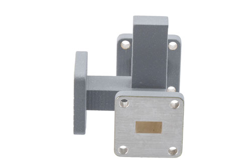 2 Way WR-34 Waveguide Power Divider UG Square Cover Flange From 27 GHz to 31 GHz, Brass