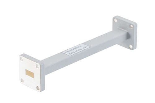 WR-34 Straight Waveguide Section 4 Inch Length, UG Square Cover and Grooved Flange from 21.7 GHz to 33 GHz