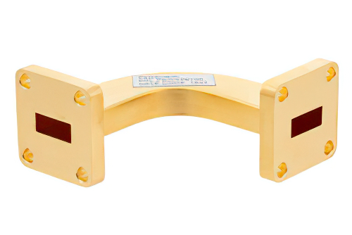 WR-42 Waveguide H-Bend with UG-595/U Flange Operating from 18 GHz to 26.5 GHz
