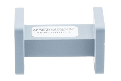 WR-42 Straight Waveguide Section 1.5 Inch Length, UG-595/U Cover Flange from 18 GHz to 26.5 GHz in Aluminum