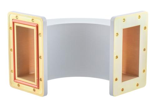 WR-430 Waveguide E-Bend with UG Cover and Grooved Flanges Operating from 1.72 GHz to 2.61 GHz