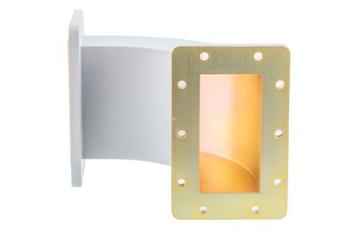 WR-430 Waveguide E-Bend with UG Cover and Grooved Flanges Operating from 1.72 GHz to 2.61 GHz