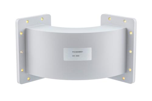WR-430 Waveguide E-Bend with UG Cover and Grooved Flanges Operating from 1.72 GHz to 2.61 GHz