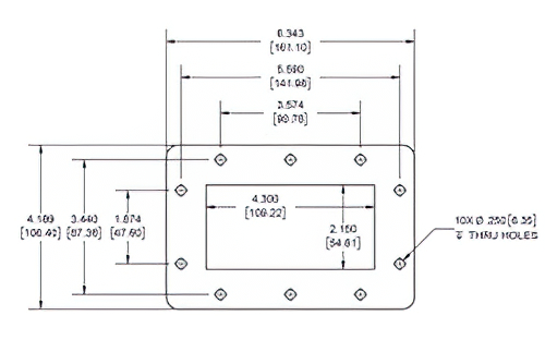 WR-430 Waveguide Shim, CPR-430F flange, 10mm Aluminum