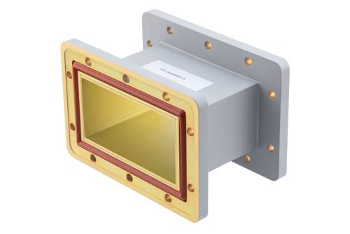 WR-430 Straight Waveguide Section 4 Inch Length, UG Cover and Grooved Flanges from 1.72 GHz to 2.61 GHz