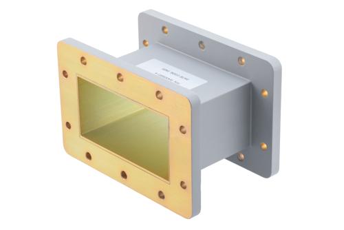 WR-430 Straight Waveguide Section 4 Inch Length, UG Cover and Grooved Flanges from 1.72 GHz to 2.61 GHz