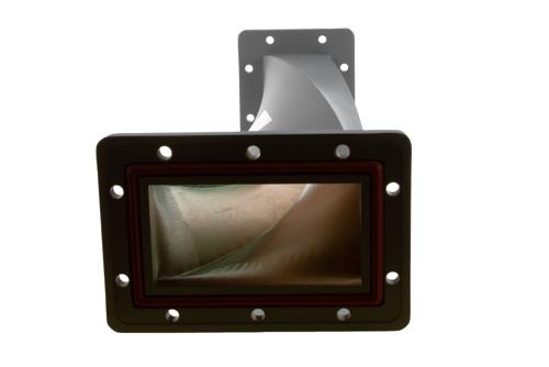 WR-430 90 Degree Waveguide Right Hand Twist With a UG Cover and Grooved Flanges Operating From 1.72 GHz to 2.61 GHz