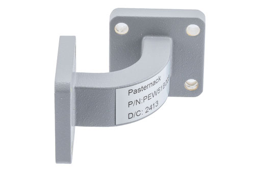 WR-51 Waveguide E-Bend with UBR180 and PBR180 Flange Operating from 14.5 GHz to 22 GHz