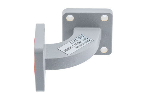 WR-51 Waveguide H-Bend with UBR180 and PBR180 Flange Operating from 14.5 GHz to 22 GHz
