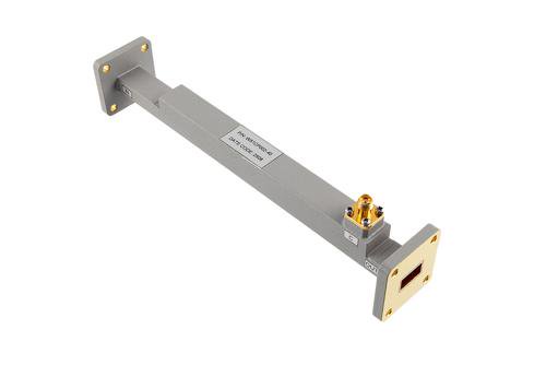 WR-51 Waveguide 40 dB Broadwall Coupler, UG Square Flange, SMA Female Coupling Port, 14.5 GHz to 22 GHz, Brass