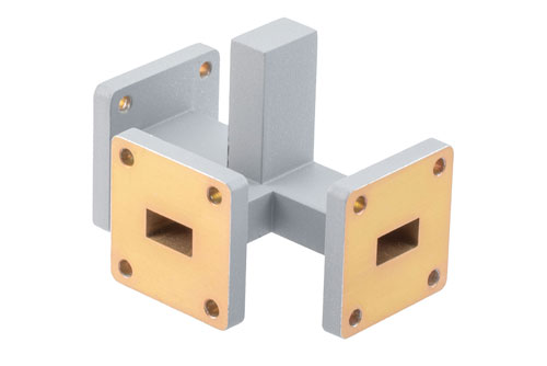2 Way WR-51 Waveguide Power Divider UG Square Cover Flange From 17.7 GHz to 21.2 GHz, Aluminum