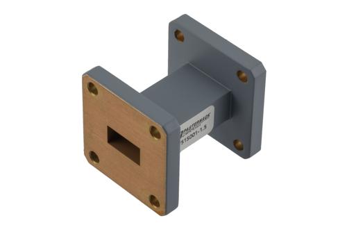 WR-51 Straight Waveguide Section 1.5 Inch Length, UG Square Cover Flange from 15 GHz to 22 GHz in Aluminum