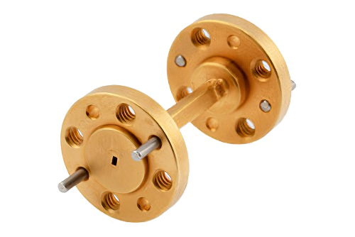 WR-5 45 Degree Left-hand Waveguide Twist with a UG-387/U-Mod Flange Operating from 140 GHz to 220 GHz