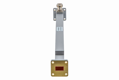 WR-62 Waveguide 10 dB Broadwall Coupler, UG Cover Flange, N-Type Female Coupled Port, 11.9 GHz to 18 GHz, Copper