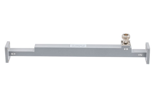WR-62 Waveguide 20 dB Broadwall Coupler, UG Cover Flange, N-Type Female Coupled Port, 11.9 GHz to 18 GHz, Copper