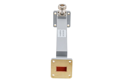 WR-62 Waveguide 30 dB Broadwall Coupler, UG Cover Flange, N-Type Female Coupled Port, 11.9 GHz to 18 GHz, Copper