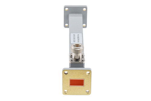WR-62 Waveguide 40 dB Broadwall Coupler, UG Cover Flange, N-Type Female Coupled Port, 11.9 GHz to 18 GHz, Copper