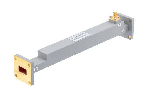 WR-62 Waveguide 30 dB Broadwall Coupler, UG Cover Flange, SMA Female Coupled Port, 11.9 GHz to 18 GHz, Copper