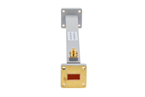WR-62 Waveguide 30 dB Broadwall Coupler, UG Cover Flange, SMA Female Coupled Port, 11.9 GHz to 18 GHz, Copper