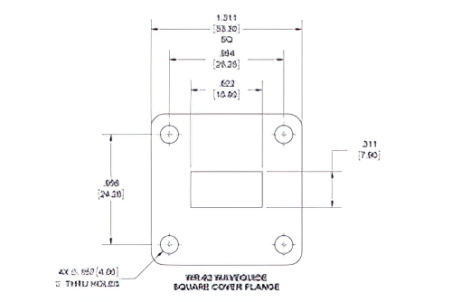WR-62 Waveguide Shim, UG-Cover Square flange, 5mm Brass
