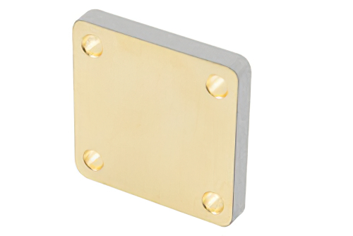 WR-62 Waveguide Short Plate, UG-Cover Square Flange, 5mm Copper