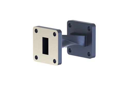 WR-62 90 Degree Right-Hand  Waveguide Twist With a FBP140 Flange Operating From 11.9 GHz to 18 GHz