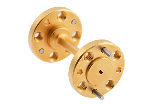WR-6 45 Degree Left-hand Waveguide Twist with a UG-387/U-Mod Flange Operating from 110 GHz to 170 GHz