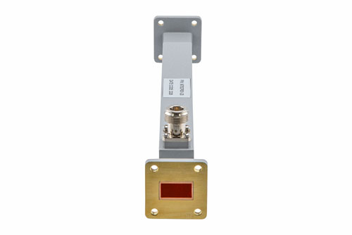 WR-75 Waveguide 20 dB Broadwall Coupler, UG Cover Flange, N-Type Female Coupled Port, 9.84 GHz to 15 GHz, Copper