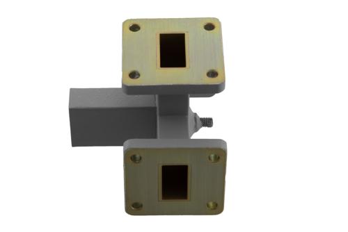 2 Way WR-75 Waveguide Power Divider UG Square Cover Flange From 13.75 GHz to 14.5 GHz, Aluminum