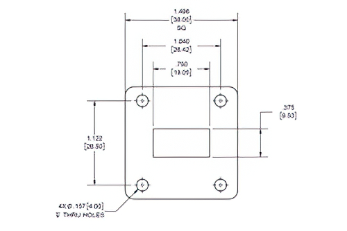 WR-75 Waveguide Shim, UG-Cover Square flange, 5mm Brass
